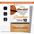 basketball birthday party invitations